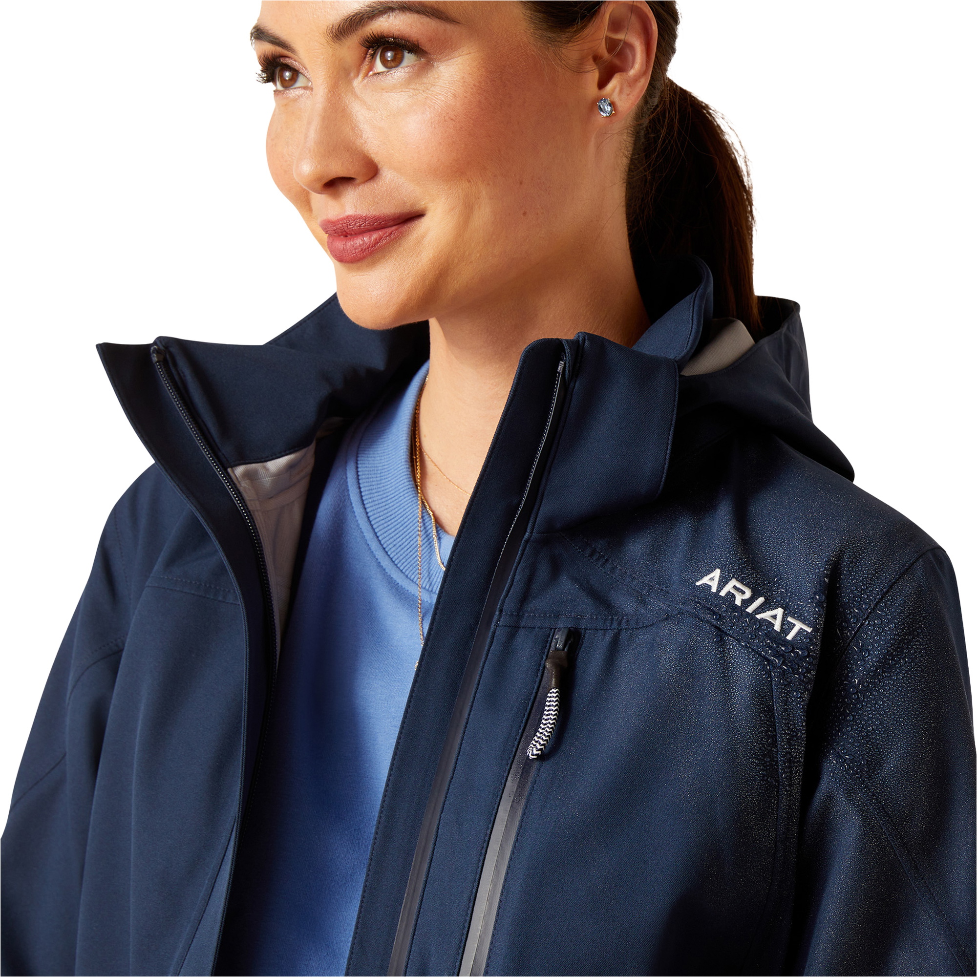 2024 Ariat Damen Küsten H2O Lang Parka Mantel 10046092 - Navy Eclipse